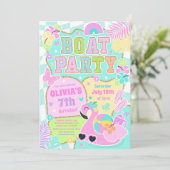 Preppy Boat Birthday Party Lake BBQ Boat Party 招待状 (スタンド正面)