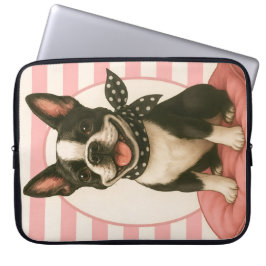 Preppy Boston Terrier ラップトップスリーブ