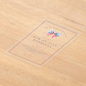 Preppy Bow 4th of July Independence Party BBQ アクリル招待状 (レイダウン)
