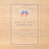 Preppy Bow 4th of July Independence Party BBQ アクリル招待状 (正面)