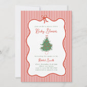 Preppy Bow Merry Little Baby Shower Invite 招待状 (正面)