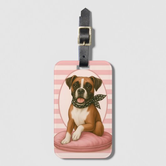 Preppy Boxer Luggage Tag ラゲッジタグ (正面縦)