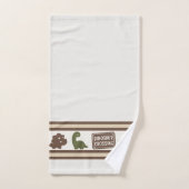 Preppy Boys Dinosaur Gingham - Brown Green & Khaki バスタオルセット (ハンドタオル)