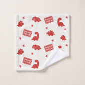 Preppy Boys Dinosaur Gingham -  Brown Green & Red バスタオルセット (ウォッシュタオル)