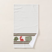Preppy Boys Dinosaur Gingham -  Brown Red & Green バスタオルセット (ハンドタオル)