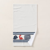 Preppy Boys Dinosaur Gingham - Navy Red & Blue バスタオルセット (ハンドタオル)