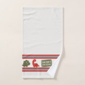 Preppy Boys Dinosaur Gingham -  Red & Navy バスタオルセット (ハンドタオル)