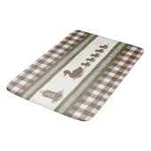 Preppy Boys Duck & Gingham - Brown Army Green バスマット (アングル)