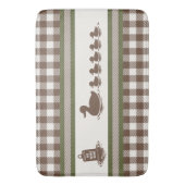 Preppy Boys Duck & Gingham - Brown Army Green バスマット (正面縦)