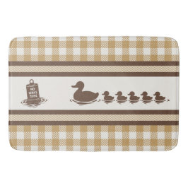 Preppy Boys Duck & Gingham-  Chocolate Brown Khaki バスマット