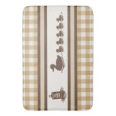 Preppy Boys Duck & Gingham-  Chocolate Brown Khaki バスマット (正面縦)