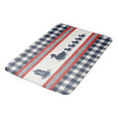 Preppy Boys Duck & Gingham-  Navy Red  バスマット (アングル)