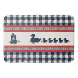Preppy Boys Duck & Gingham-  Navy Red  バスマット