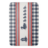Preppy Boys Duck & Gingham-  Navy Red  バスマット (正面縦)