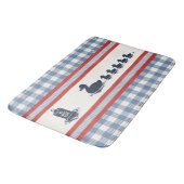 Preppy Boys Duck & Gingham-  Navy Red Smoke Blue バスマット (アングル)