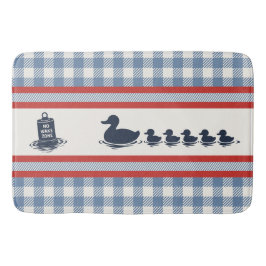 Preppy Boys Duck & Gingham-  Navy Red Smoke Blue バスマット