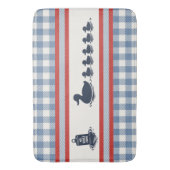 Preppy Boys Duck & Gingham-  Navy Red Smoke Blue バスマット (正面縦)