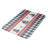 Preppy Boys Sailboat & Gingham - Barn Red & Navy バスマット (アングル)