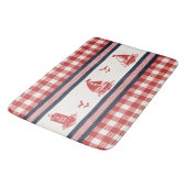 Preppy Boys Sailboat & Gingham - Navy & Barn Red バスマット (アングル)