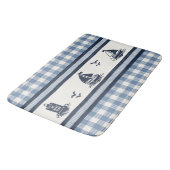 Preppy Boys Sailboat & Gingham - Smoke Blue & Navy バスマット (アングル)