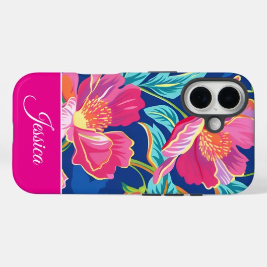 Preppy Bright Floral Personalized Phone Case Case-Mate iPhoneケース (裏面 (横))