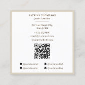 Preppy Brown & Beige Stripes Bakery Logo QR Code スクエア名刺 (裏面)