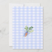 Preppy Bunny Floral Rabbit Gingham Boy Baby Shower 招待状 (裏面)