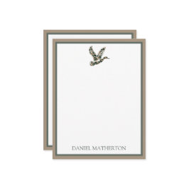 Preppy Camouflage Mallard Duck ノートカード