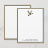 Preppy Camouflage Mallard Duck ノートカード (正面/裏面)