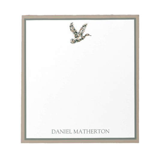 Preppy Camouflage Mallard Duck ノートパッド (正面)