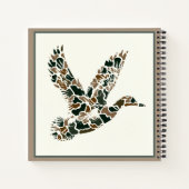 Preppy Camouflage Mallard Duck Monogram ノートブック (裏面)