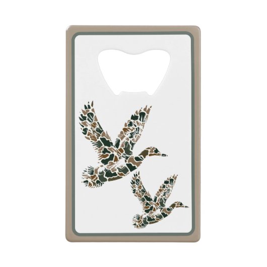 Preppy Camouflage Mallard Ducks クレジットカード栓抜き (正面)