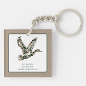 Preppy Camouflage Mallard Ducks Monogram キーホルダー (裏面)