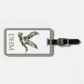 Preppy Camouflage Mallard Ducks Monogram ラゲッジタグ (正面横)