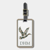 Preppy Camouflage Mallard Ducks Monogram ラゲッジタグ (正面縦)