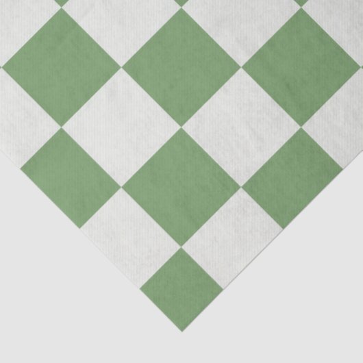 Preppy Checkerboard Green White Mod Retro 薄葉紙 (詳細)
