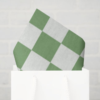 Preppy Checkerboard Green White Mod Retro 薄葉紙