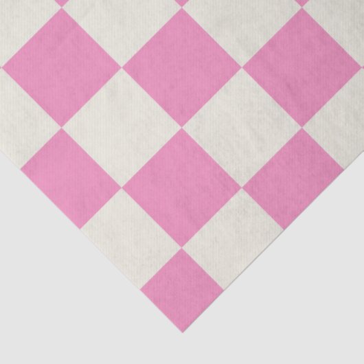Preppy Checkerboard Pink White Mod Retro 薄葉紙 (詳細)