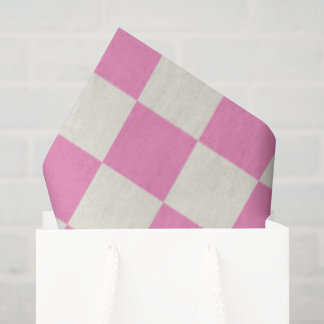 Preppy Checkerboard Pink White Mod Retro 薄葉紙