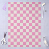 Preppy Checkerboard Pink White Mod Retro 薄葉紙 (クラフト)
