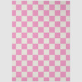 Preppy Checkerboard Pink White Mod Retro 薄葉紙 (正面)