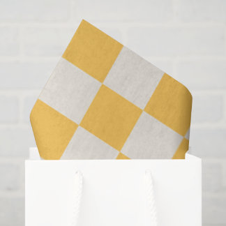 Preppy Checkerboard Yellow White Mod Retro 薄葉紙