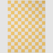 Preppy Checkerboard Yellow White Mod Retro 薄葉紙 (正面)
