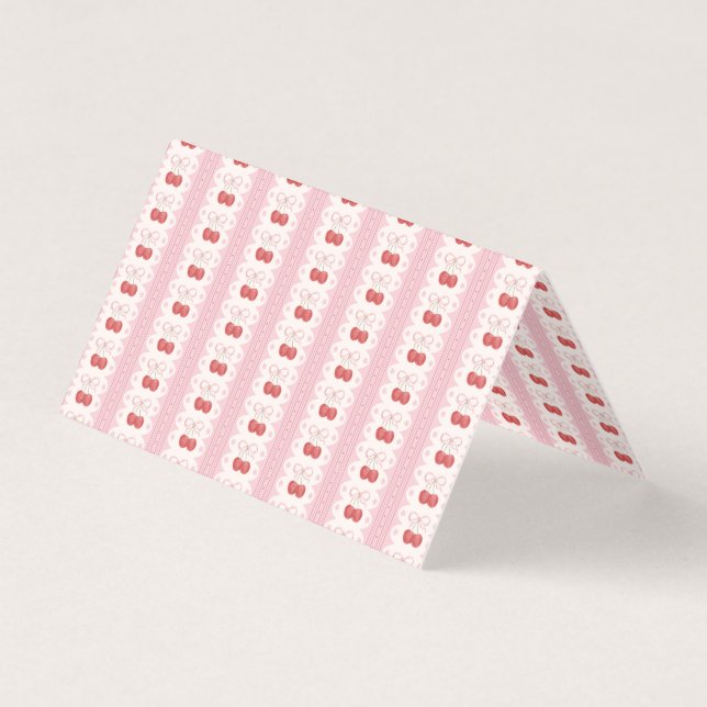 Preppy Cherry Stripes - Pink and Off White (正面)
