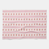 Preppy Cherry Stripes - Pink and Off White キッチンタオル (横)