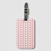 Preppy Cherry Stripes - Pink and Off White ラゲッジタグ (正面縦)