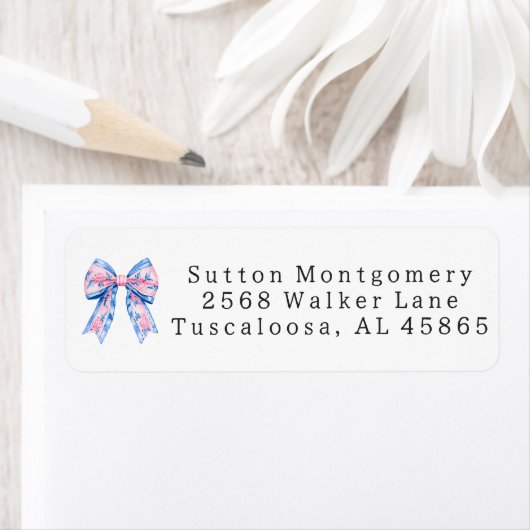 Preppy Chinoiserie Christmas Coquette Address ラベル (インサイチュ)