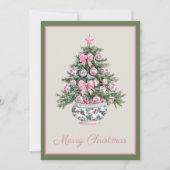 Preppy Chinoiserie Christmas Tree Gift Card Holder シーズンカード (正面)