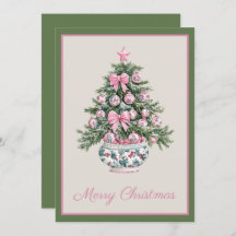 Preppy Chinoiserie Christmas Tree Gift Card Holder