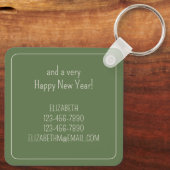 Preppy Chinoiserie Christmas Tree Personalized キーホルダー (裏面)